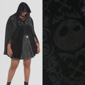 NWT The Nightmare Before Christmas Jack Velvet Girls Hooded Cape Halloween